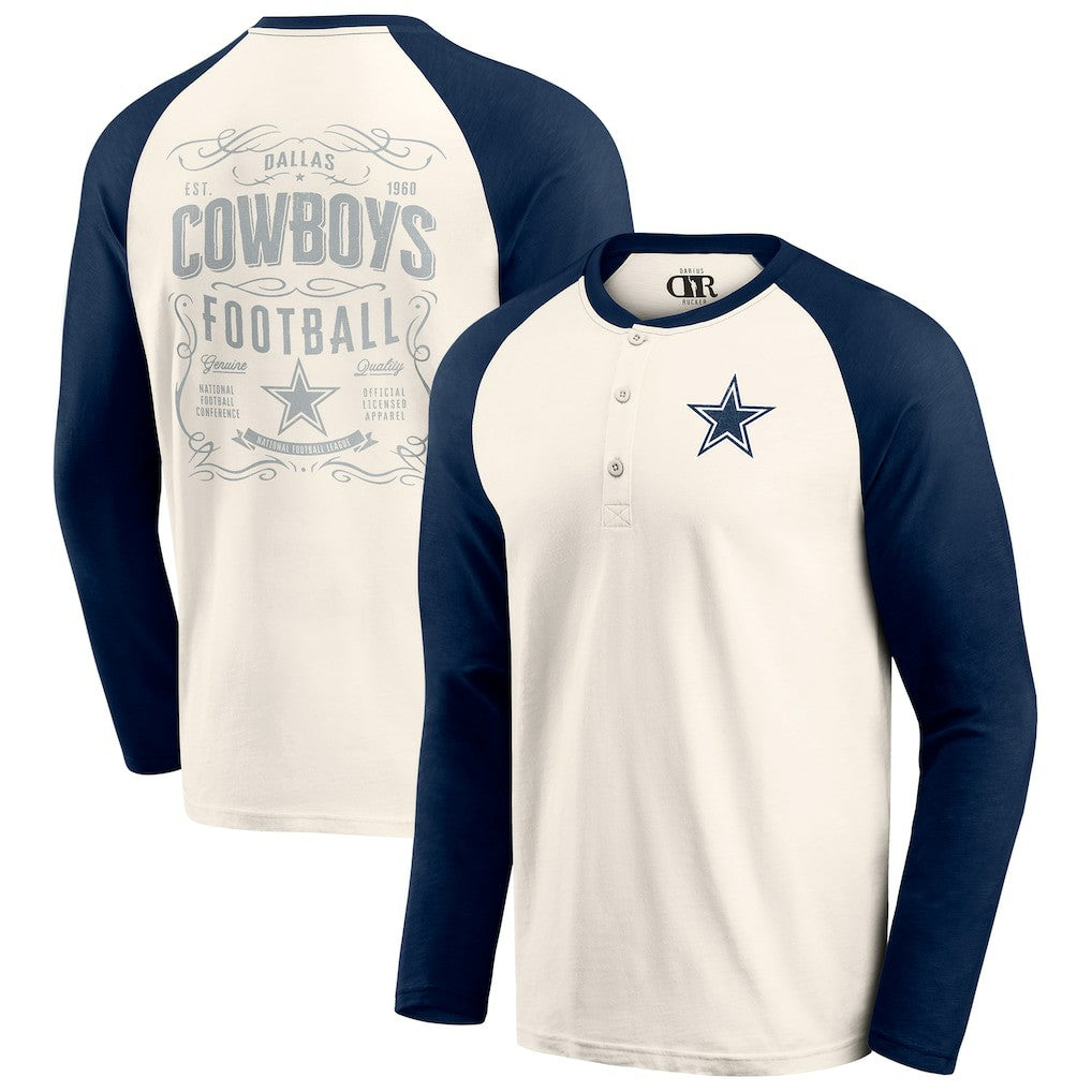 Dallas Cowboys Fanatics Darius Rucker Collection Raglan Henley Long Sleeve T-Shirt