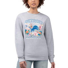 Detroit Lions  G-III 4Her by Carl Banks Women's Flower Logo Graphic Fleece Pullover Sweatshirt