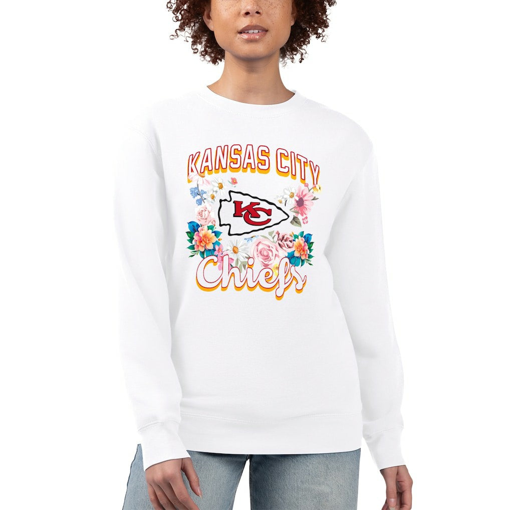 Kansas City Chiefs  G-III 4Her by Carl Banks Women's Flower Logo Graphic Fleece Pullover Sweatshirt
