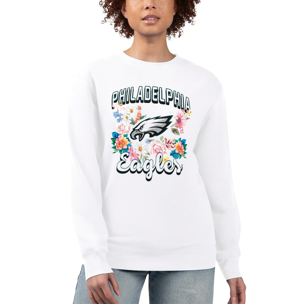 Philadelphia Eagles  G-III 4Her by Carl Banks Women's Flower Logo Graphic Fleece Pullover Sweatshirt