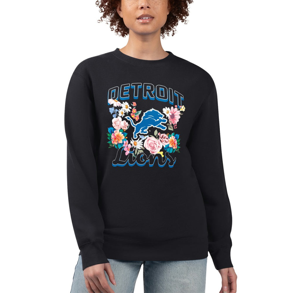 Detroit Lions  G-III 4Her by Carl Banks Women's Flower Logo Graphic Fleece Pullover Sweatshirt
