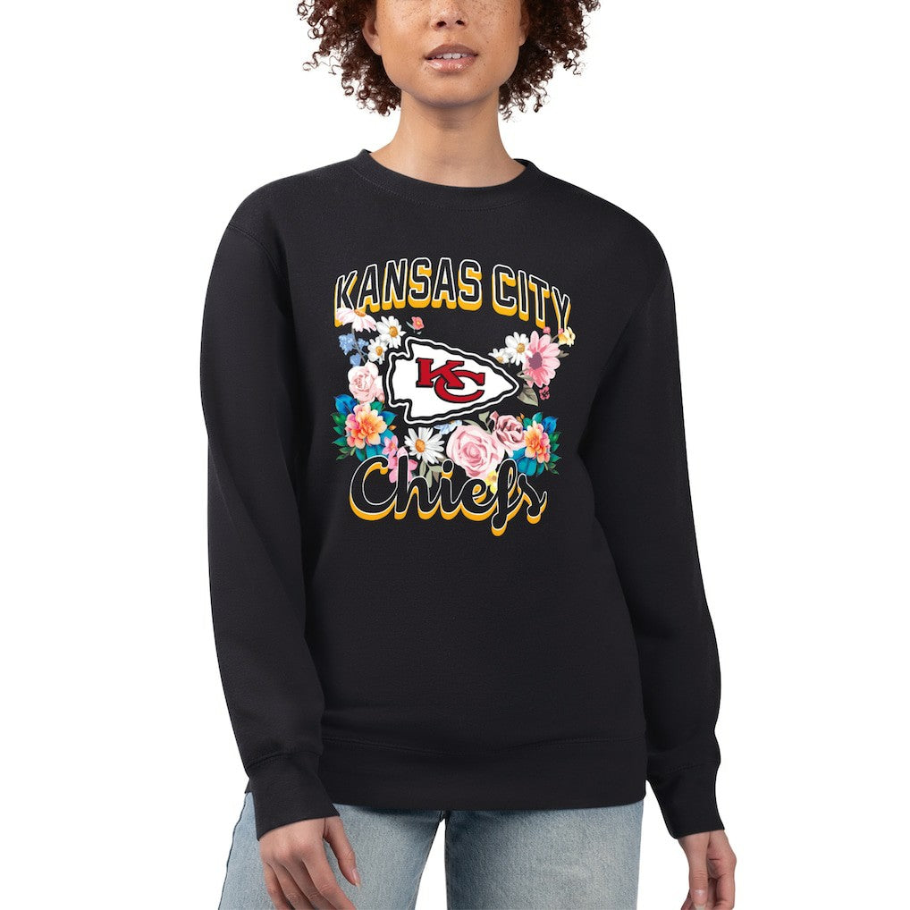 Kansas City Chiefs  G-III 4Her by Carl Banks Women's Flower Logo Graphic Fleece Pullover Sweatshirt
