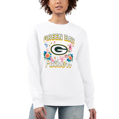 Green Bay Packers  G-III 4Her by Carl Banks Women's Flower Logo Graphic Fleece Pullover Sweatshirt