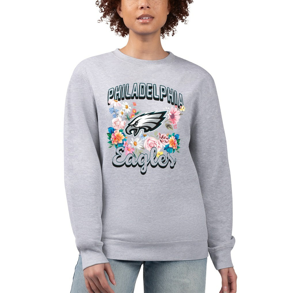 Philadelphia Eagles  G-III 4Her by Carl Banks Women's Flower Logo Graphic Fleece Pullover Sweatshirt