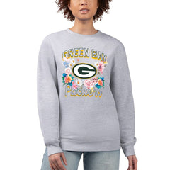 Green Bay Packers  G-III 4Her by Carl Banks Women's Flower Logo Graphic Fleece Pullover Sweatshirt