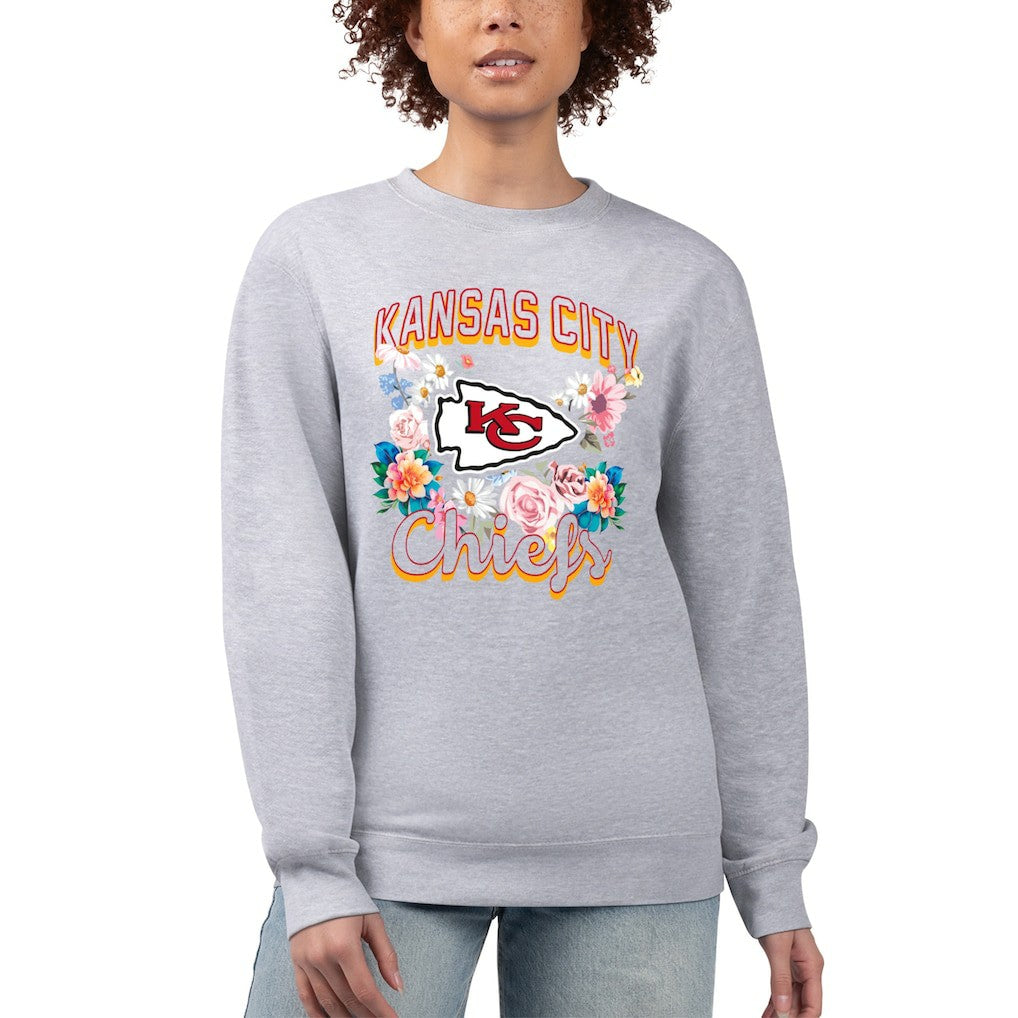 Kansas City Chiefs  G-III 4Her by Carl Banks Women's Flower Logo Graphic Fleece Pullover Sweatshirt