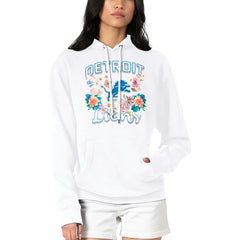 Detroit Lions  G-III 4Her by Carl Banks Women's Flowers Team Logo Graphic Fleece Pullover Hoodie