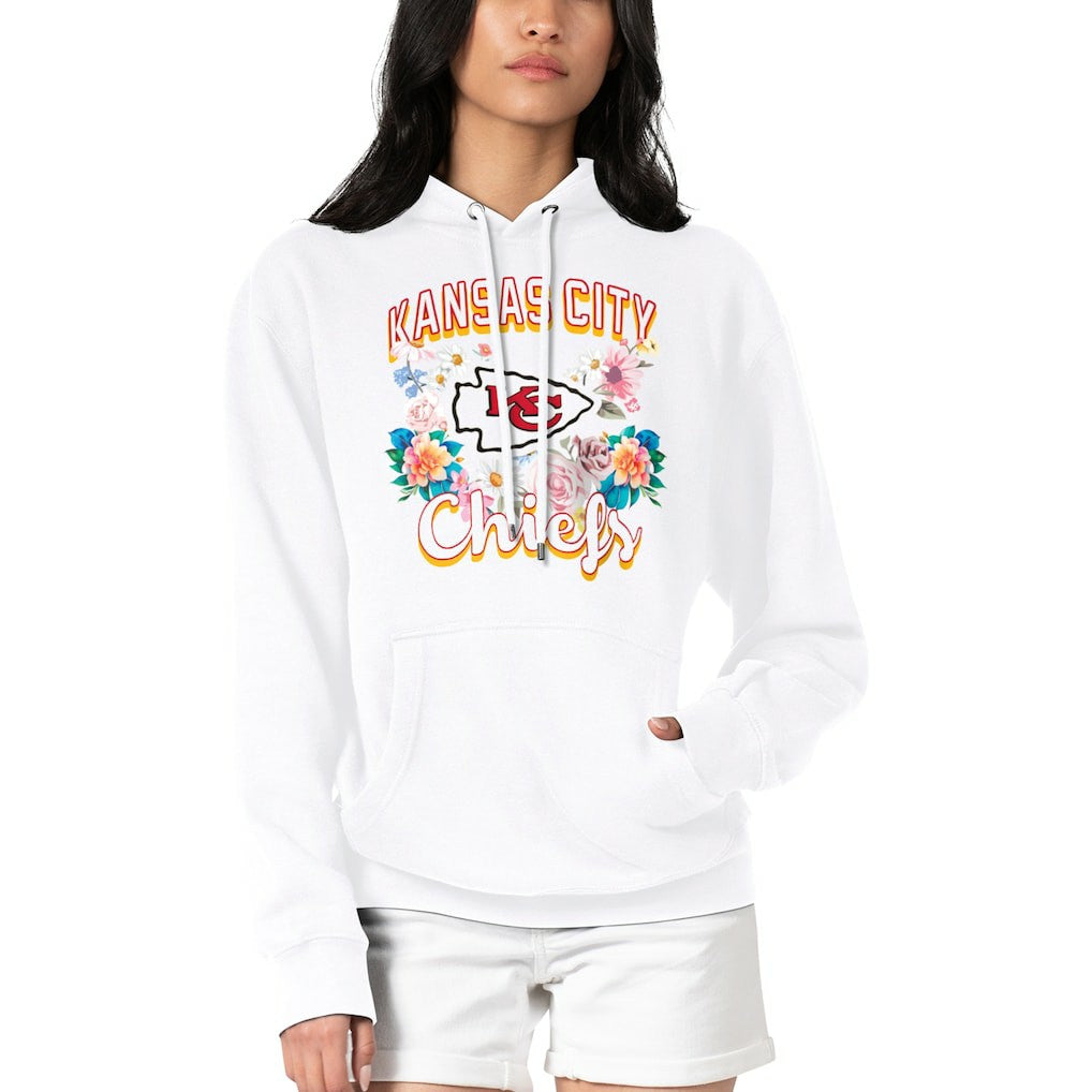 Kansas City Chiefs  G-III 4Her by Carl Banks Women's Flowers Team Logo Graphic Fleece Pullover Hoodie
