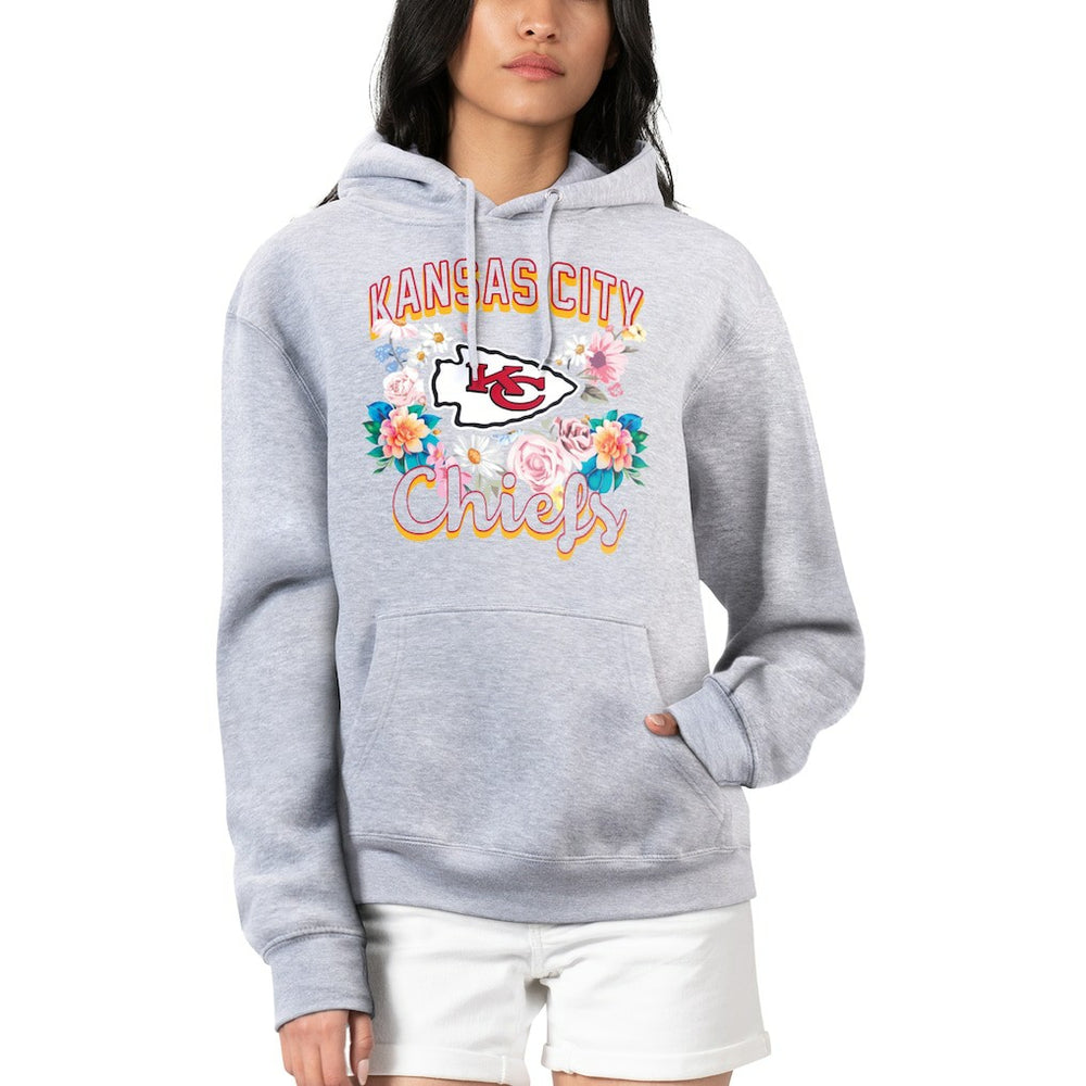 Kansas City Chiefs  G-III 4Her by Carl Banks Women's Flowers Team Logo Graphic Fleece Pullover Hoodie