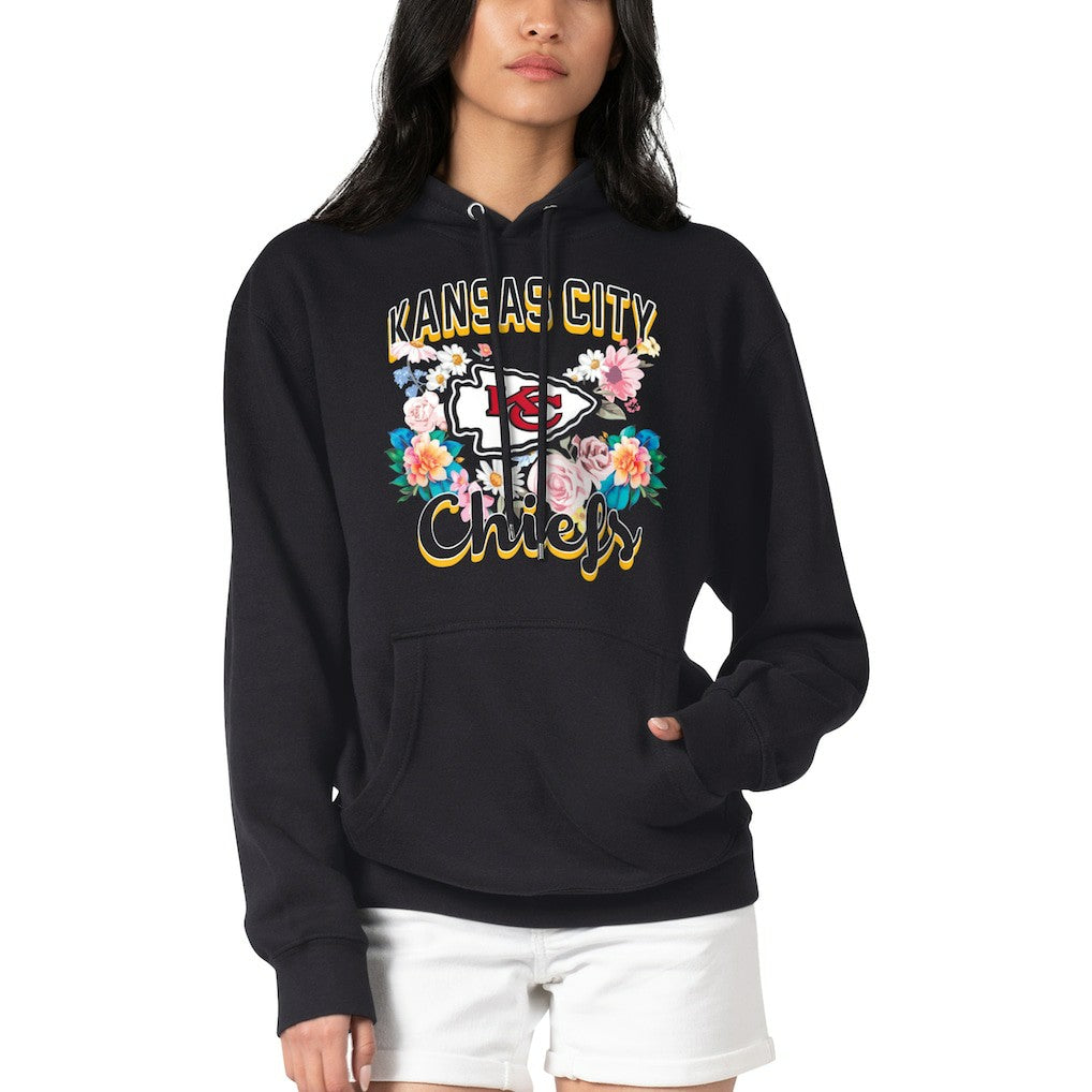 Kansas City Chiefs  G-III 4Her by Carl Banks Women's Flowers Team Logo Graphic Fleece Pullover Hoodie