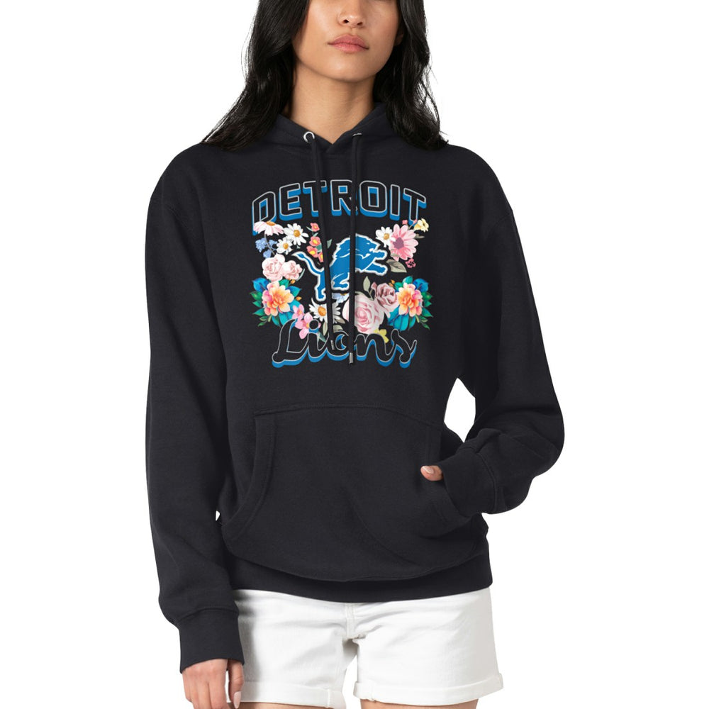 Detroit Lions  G-III 4Her by Carl Banks Women's Flowers Team Logo Graphic Fleece Pullover Hoodie