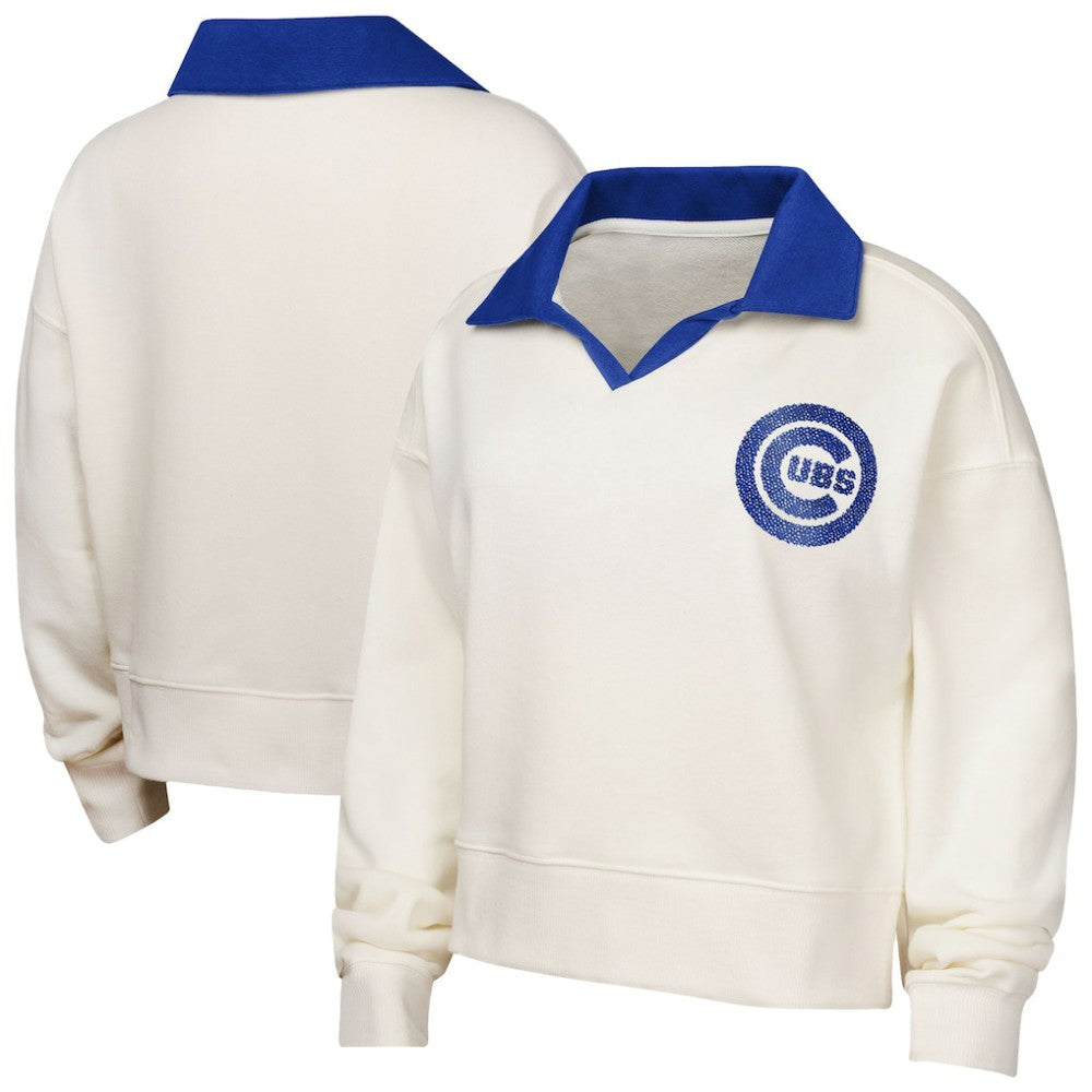 Chicago Cubs Girls Youth Ballpark Hit Collared V-Neck Pullover Sweatshirt | MLB Near me