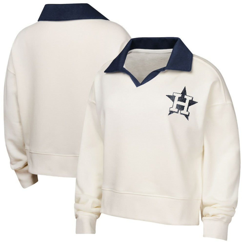 Houston Astros Girls Youth Ballpark Hit Collared V-Neck Pullover Sweatshirt | MLB Near me