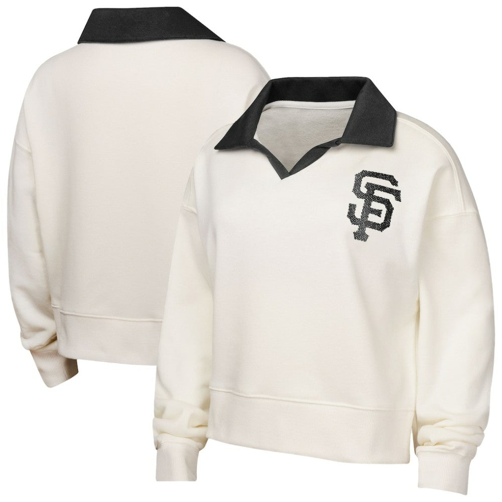 San Francisco Giants Girls Youth Ballpark Hit Collared V-Neck Pullover Sweatshirt | MLB On Sale