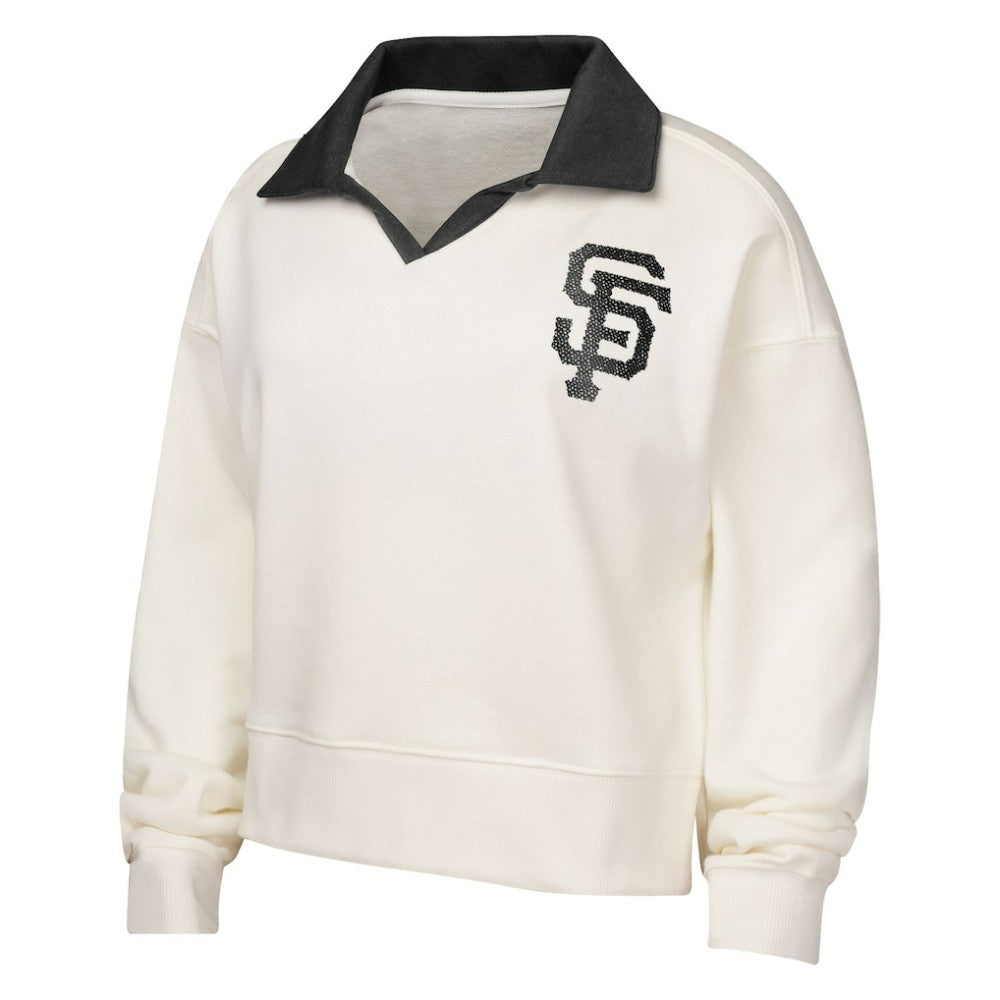 San Francisco Giants Girls Youth Ballpark Hit Collared V-Neck Pullover Sweatshirt | MLB On Sale