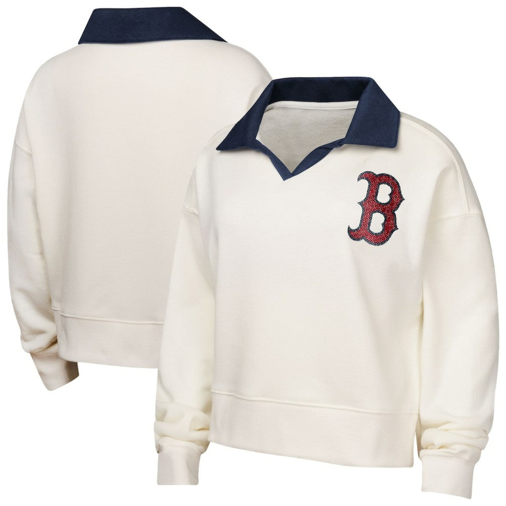 Boston Red Sox Girls Youth Ballpark Hit Collared V-Neck Pullover Sweatshirt | MLB US