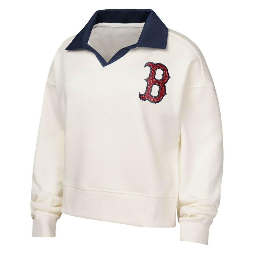 Boston Red Sox Girls Youth Ballpark Hit Collared V-Neck Pullover Sweatshirt | MLB US