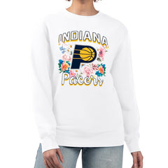 Indiana Pacers G-III 4Her by Carl Banks Women's Flowers Team Logo Graphic Fleece Crewneck Pullover Sweatshirt Online