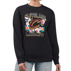 Cleveland Cavaliers G-III 4Her by Carl Banks Women's Flowers Team Logo Graphic Fleece Crewneck Pullover Sweatshirt sale On Sale