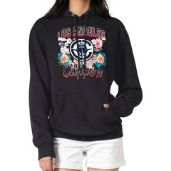 LA Clippers G-III 4Her by Carl Banks Women's Flowers Team Logo Graphic Fleece Pullover Hoodie New
