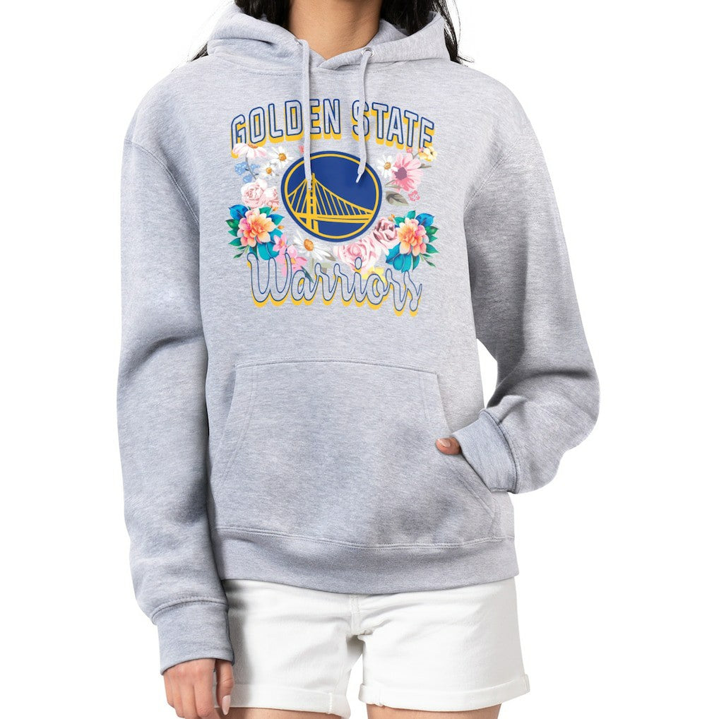 Golden State Warriors G-III 4Her by Carl Banks Women's Flowers Team Logo Graphic Fleece Pullover Hoodie sale Outlet