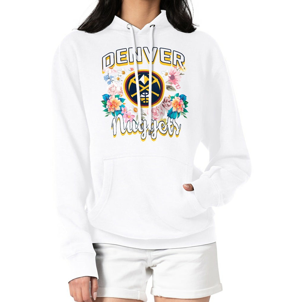 Denver Nuggets G-III 4Her by Carl Banks Women's Flowers Team Logo Graphic Fleece Pullover Hoodie sale Online