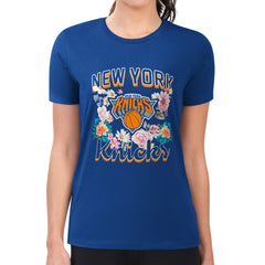 New York Knicks G-III 4Her by Carl Banks Women's Super-Slim Fit Lightweight Flowers Team Logo Graphic T-Shirt New