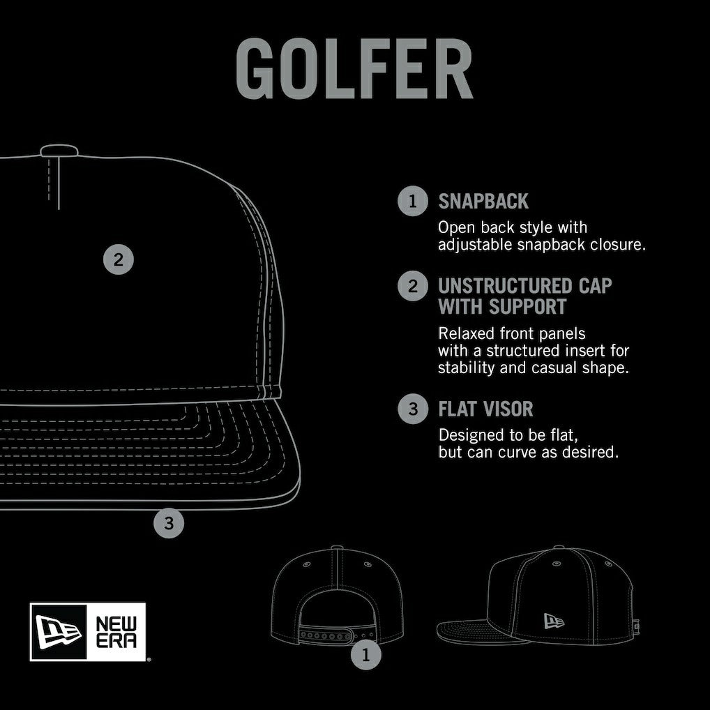 Las Vegas Raiders New Era Throwback Dye Golfer Snapback Hat