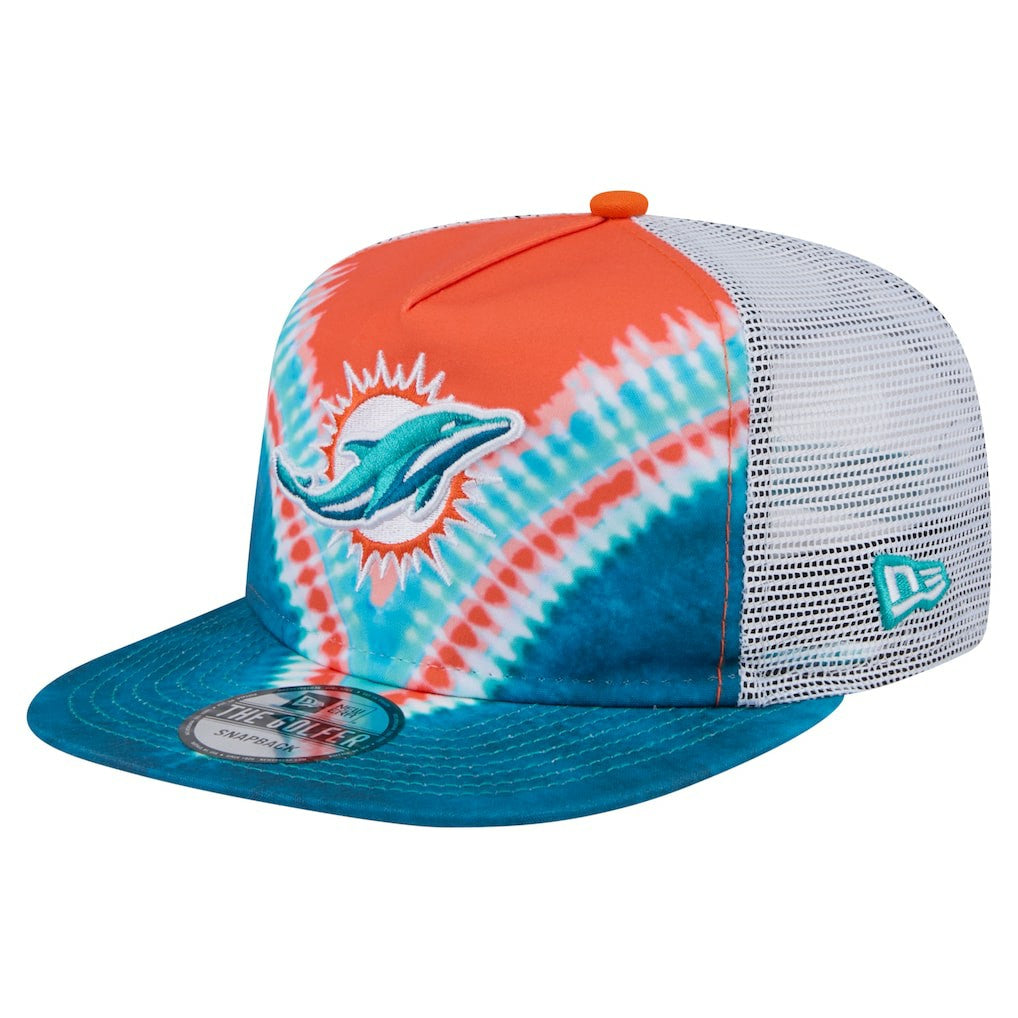 Miami Dolphins New Era Throwback Dye Golfer Snapback Hat