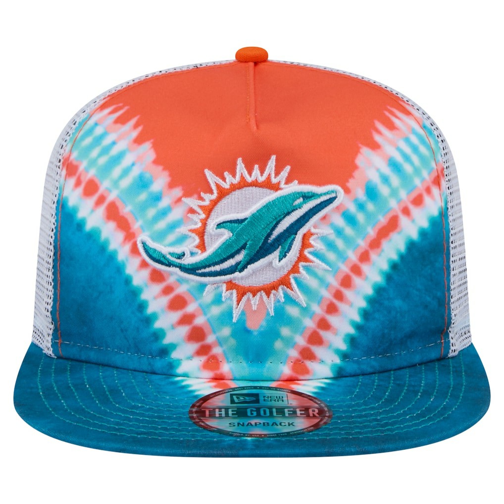Miami Dolphins New Era Throwback Dye Golfer Snapback Hat
