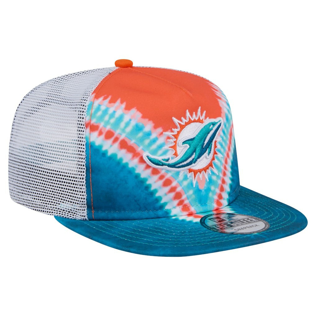 Miami Dolphins New Era Throwback Dye Golfer Snapback Hat