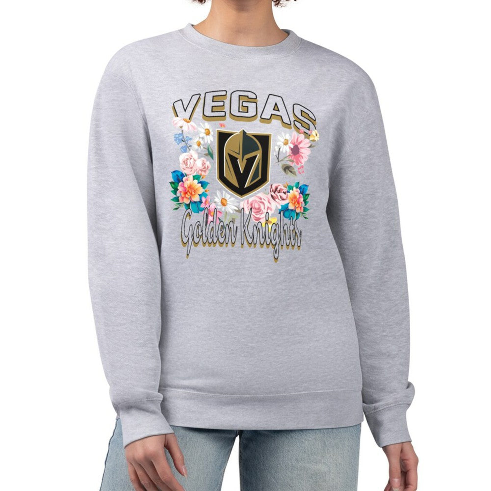 Vegas Golden Knights G-III 4Her by Carl Banks Women's Flower Logo Pullover Sweatshirt Discount