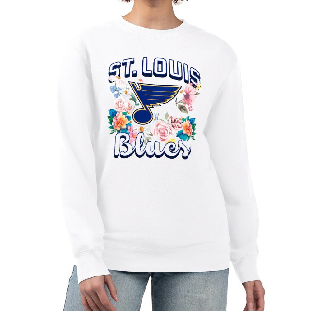 St. Louis Blues G-III 4Her by Carl Banks Women's Flower Logo Pullover Sweatshirt Discount