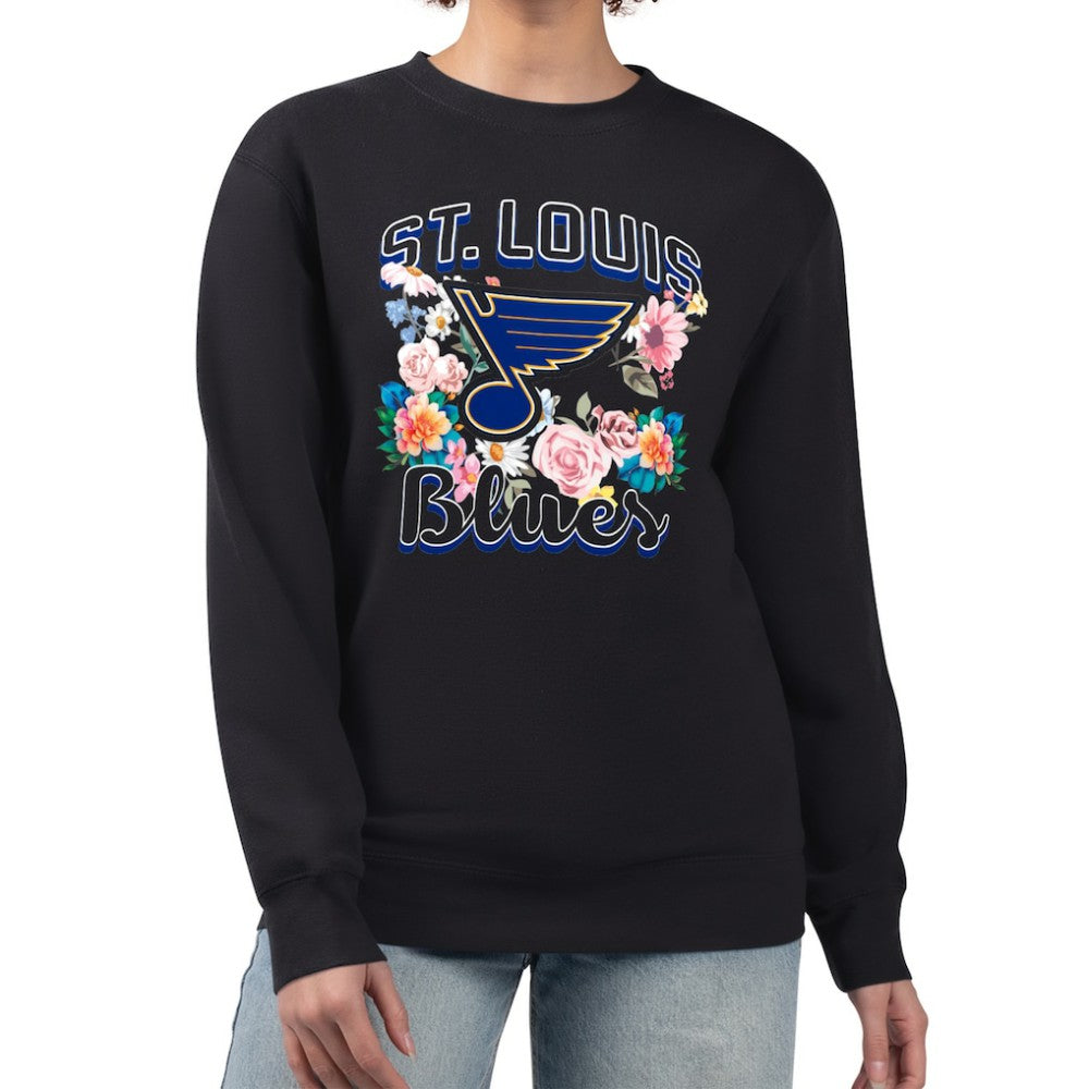 St. Louis Blues G-III 4Her by Carl Banks Women's Flower Logo Pullover Sweatshirt Sale