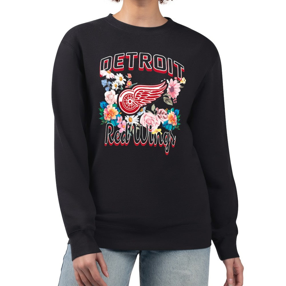 Detroit Red Wings G-III 4Her by Carl Banks Women's Flower Logo Pullover Sweatshirt Outlet