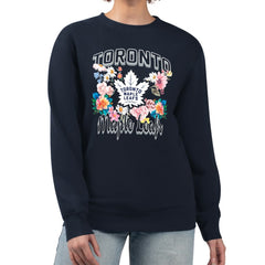 Toronto Maple Leafs G-III 4Her by Carl Banks Women's Flower Logo Pullover Sweatshirt On Sale
