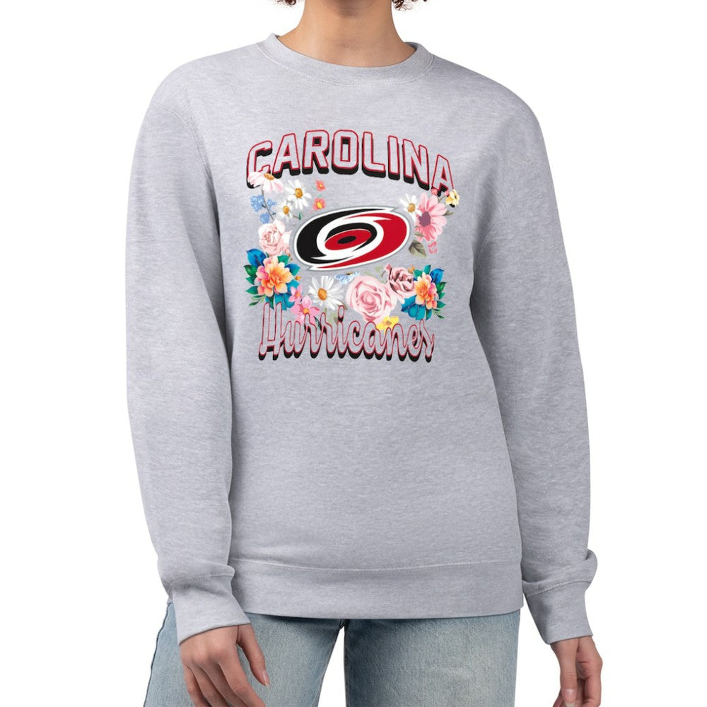 Carolina Hurricanes G-III 4Her by Carl Banks Women's Flower Logo Pullover Sweatshirt Outlet