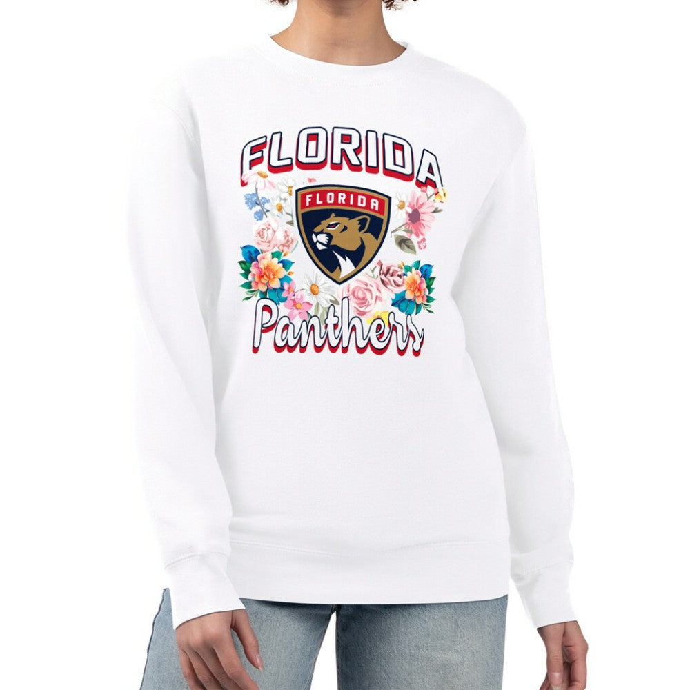 Florida Panthers G-III 4Her by Carl Banks Women's Flower Logo Pullover Sweatshirt For Sale