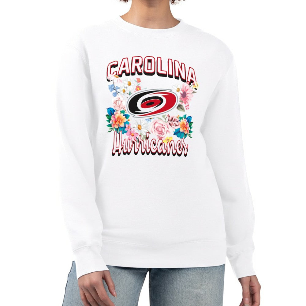 Carolina Hurricanes G-III 4Her by Carl Banks Women's Flower Logo Pullover Sweatshirt Sale