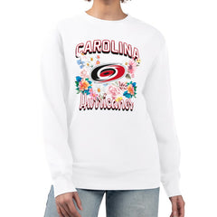 Carolina Hurricanes G-III 4Her by Carl Banks Women's Flower Logo Pullover Sweatshirt Sale