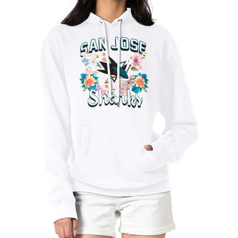 San Jose Sharks G-III 4Her by Carl Banks Women's Flower Logo Pullover Hoodie For Sale