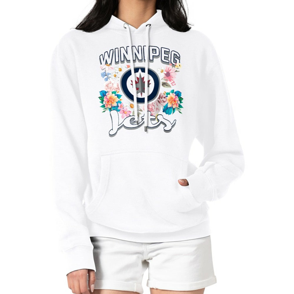 Winnipeg Jets G-III 4Her by Carl Banks Women's Flower Logo Pullover Hoodie Outlet