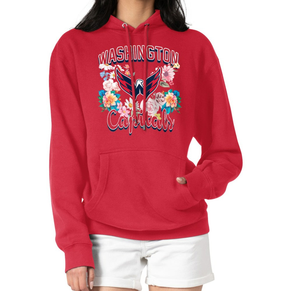 Washington Capitals G-III 4Her by Carl Banks Women's Flower Logo Pullover Hoodie Outlet
