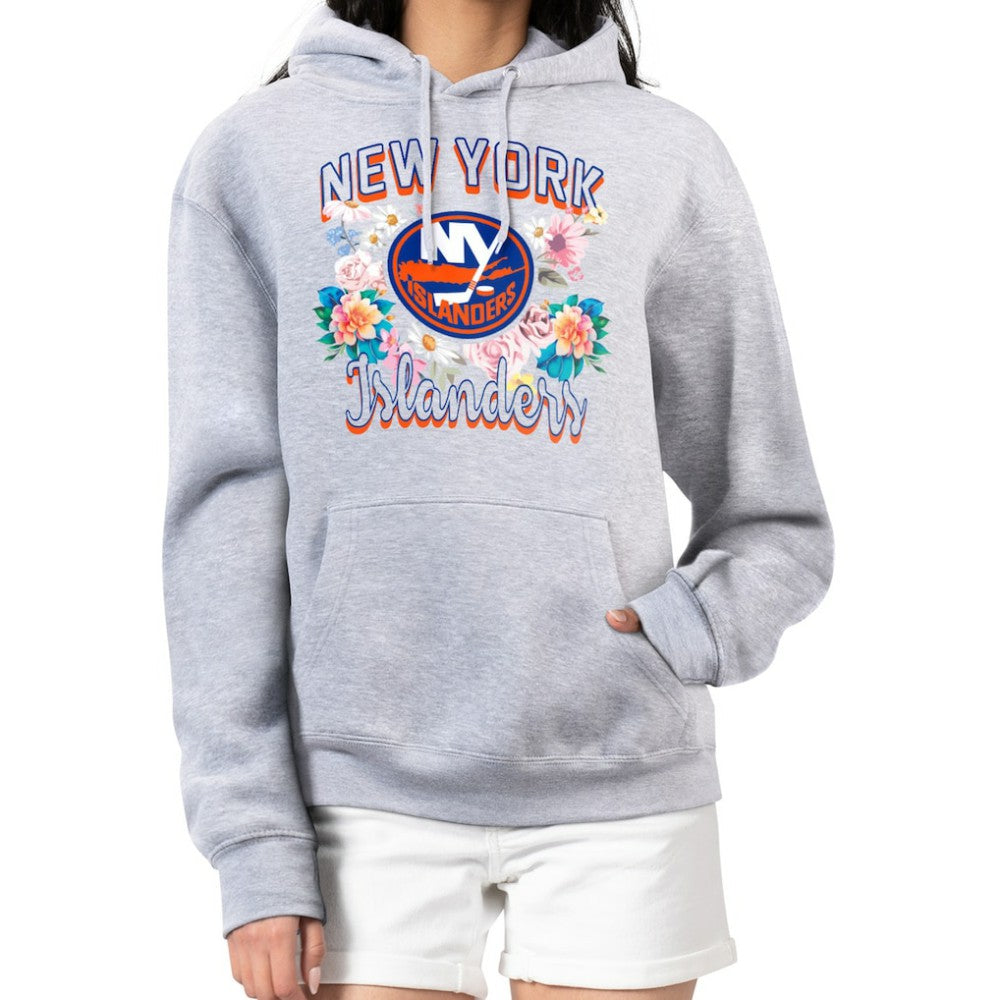 New York Islanders G-III 4Her by Carl Banks Women's Flower Logo Pullover Hoodie Sale