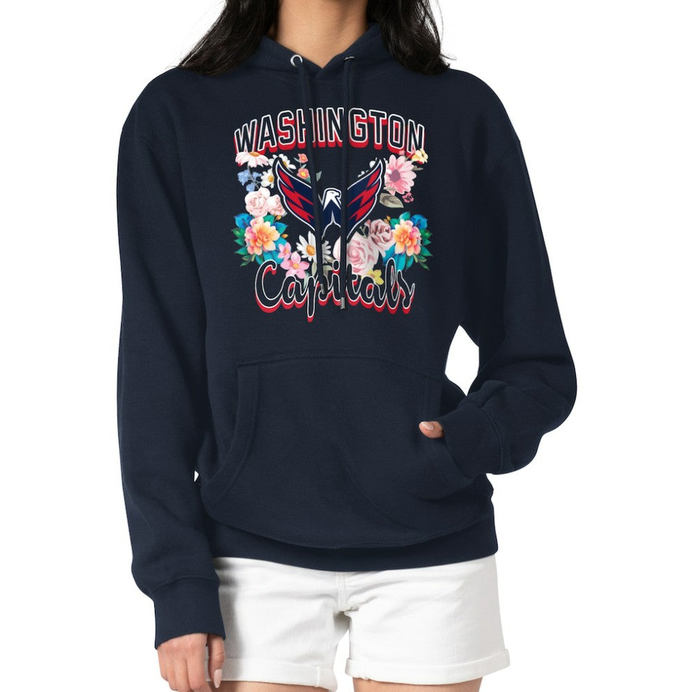 Washington Capitals G-III 4Her by Carl Banks Women's Flower Logo Pullover Hoodie Online