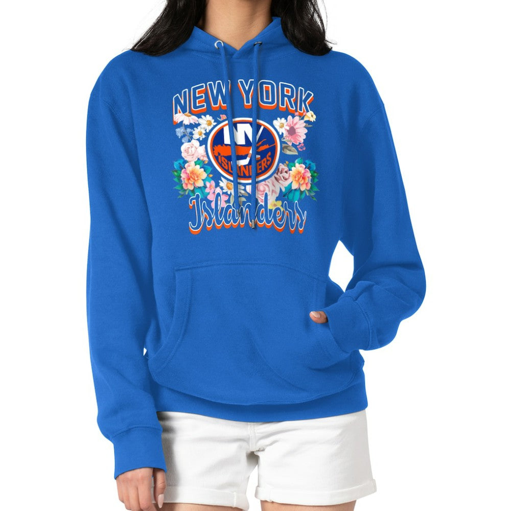 New York Islanders G-III 4Her by Carl Banks Women's Flower Logo Pullover Hoodie Discount