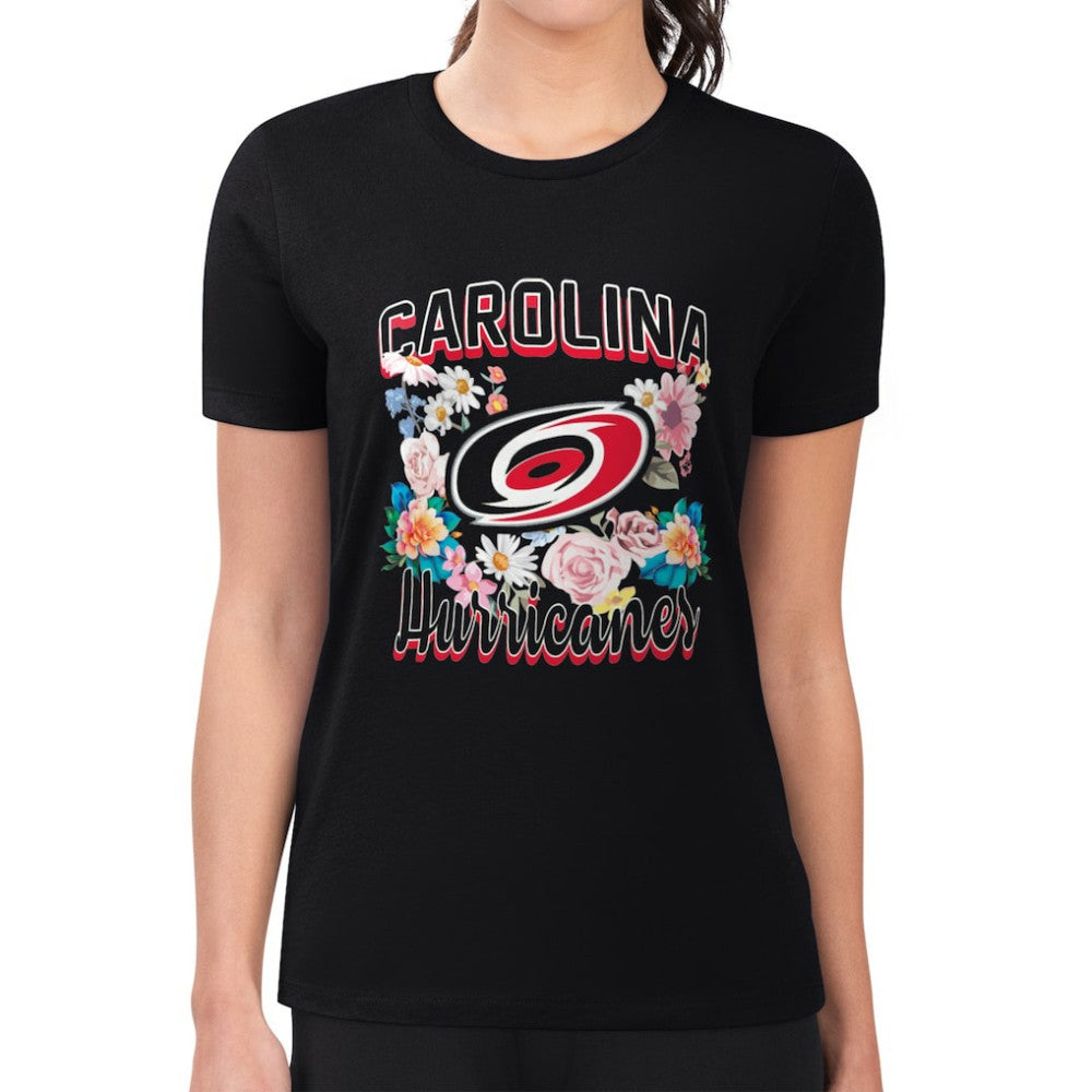 Carolina Hurricanes G-III 4Her by Carl Banks Women's Super-Slim Fit Lightweight Flower Logo T-Shirt Online