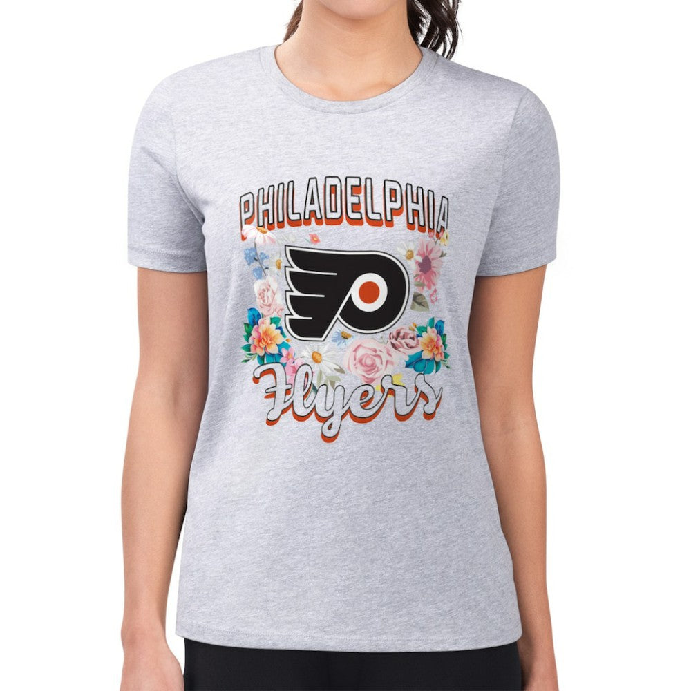 Philadelphia Flyers G-III 4Her by Carl Banks Women's Super-Slim Fit Lightweight Flower Logo T-Shirt Discount