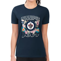 Winnipeg Jets G-III 4Her by Carl Banks Women's Super-Slim Fit Lightweight Flower Logo T-Shirt Sale