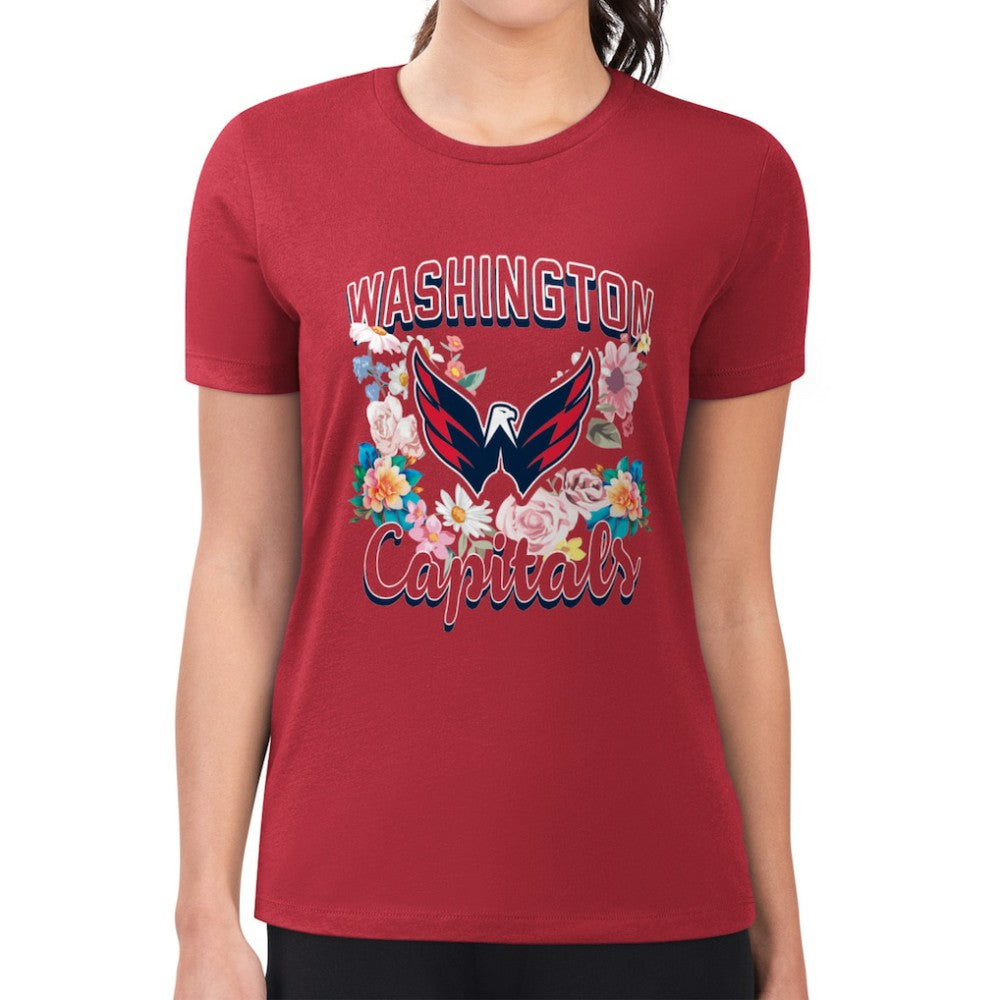 Washington Capitals G-III 4Her by Carl Banks Women's Super-Slim Fit Lightweight Flower Logo T-Shirt Online